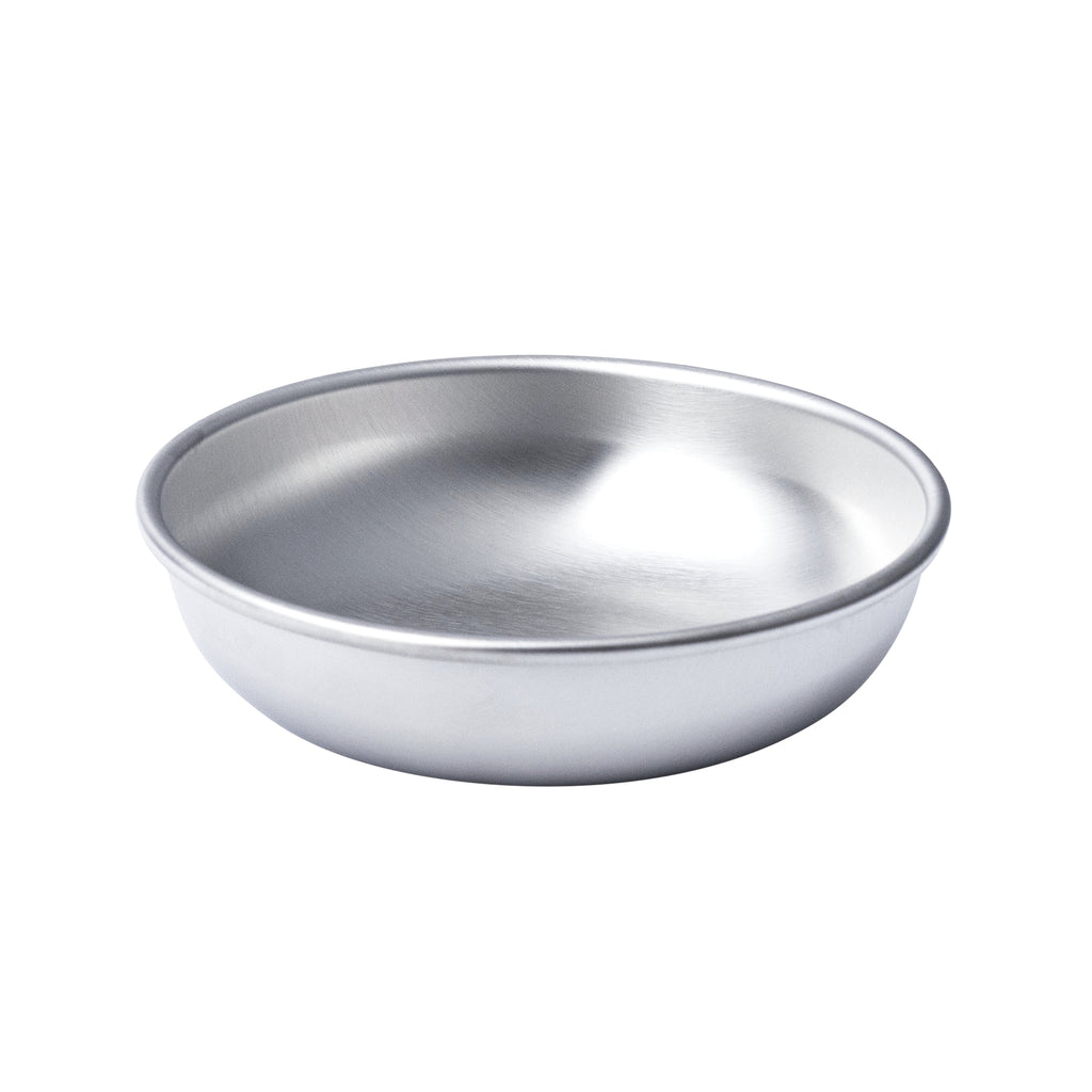 A single Basis Pet stainless steel cat bowl
